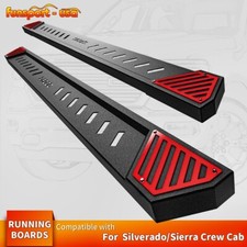 Running Boards For 2007- 2018 Chevy Silverado 1500 Crew Cab Nerf Bars Side Steps