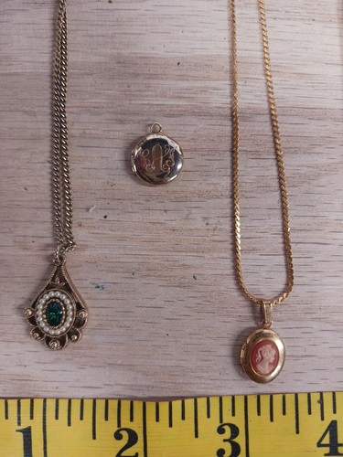 Vintage Necklace Lockett Avon Picture Lockett Necklace Cosmetic Jewelry Lot - Picture 20 of 21