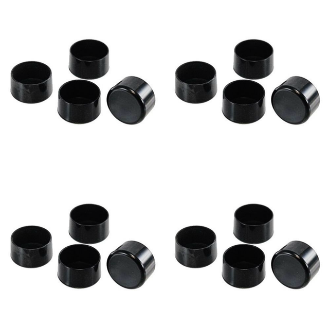 Chair Leg Tips 16 Pcs Black Round Plastic 1" Patio Furniture