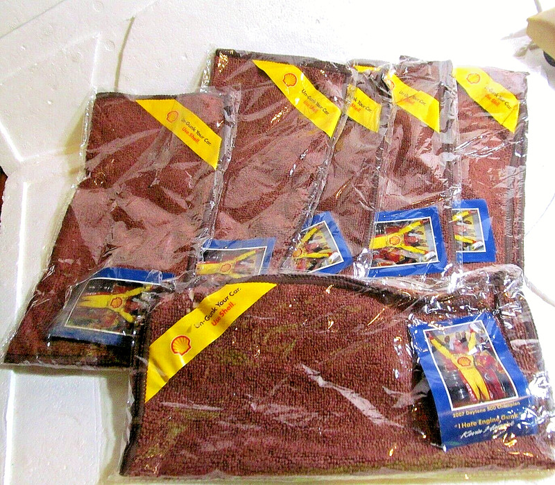 6 towels Kevin Harvick "I Hate Gunk Towel" Shell V-Power 2007 Daytona 500 NASCAR