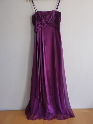 monsoon purple silk dress Monsoon Purple Silk Maxi Special Occasion Wedding Party Dress Size 10  #Mon27D#