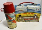Vintage 1960 Home Town Airport Metal Dome Lunchbox & Thermos — photo 2