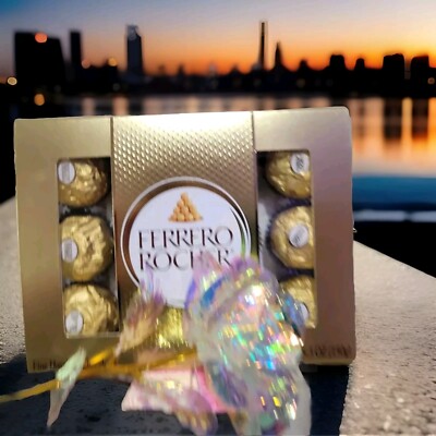 Ferrero Rocher Hazelnut Chocolates & Rose( Gift Set )  - Color :  White