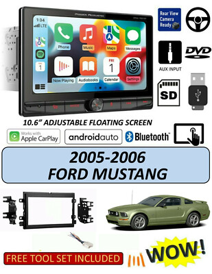2005-2006 Ford Mustang Stereo Kit CPAA-70D10F, Apple CarPlay