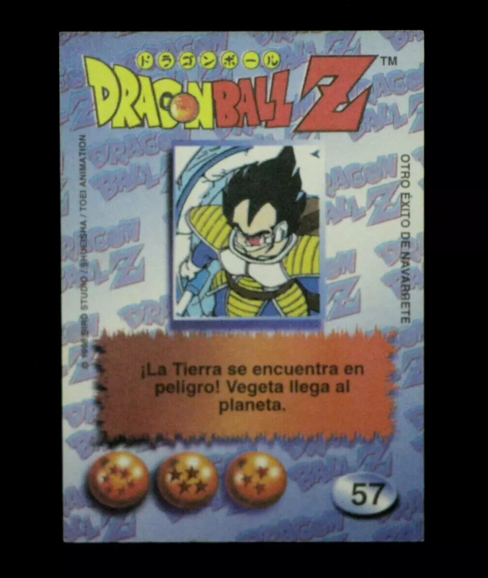 1999 DRAGON BALL Z Card #057 VEGETA Navarrete PERU TCG Toei Animation Anime  DBZ