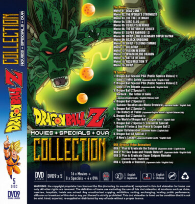DVD ANIME DRAGON BALL Z MOVIE COLLECTION 16 MOVIE + 8 TV SP + 4