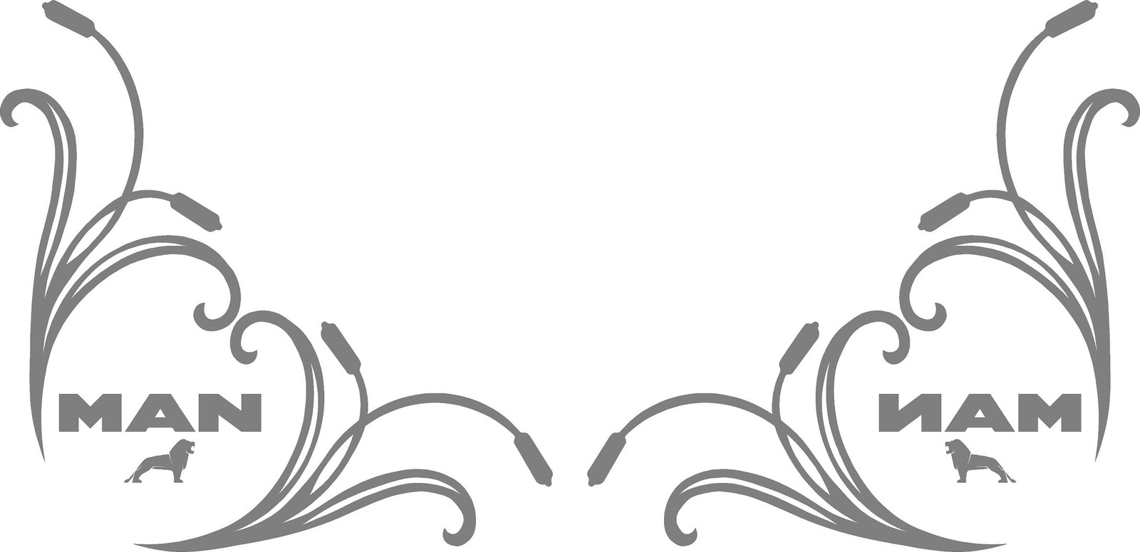 MAN truck cab window stickers (pair) lion logos side cab windows eBay