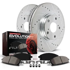 K7634 Powerstop 4-Wheel Set Brake Disc and Pad Kits Front & Rear for VW Golf