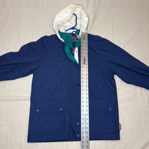 Pacific Trail Jacket Womens Small blue teal hooded zip flap gorp Rain Camp Hike - Picture 3 of 5
