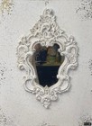 New K&K Interiors Rectangular Whitewashed Mirror ~ French Eglomise Inset Mirror