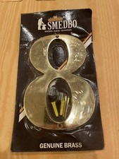 Smedbo House Number 8 Solid Polished Brass