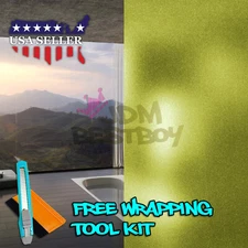 *12"x48" Neon Yellow Frosted Film Glass Bathroom Window Security Privacy Sticker