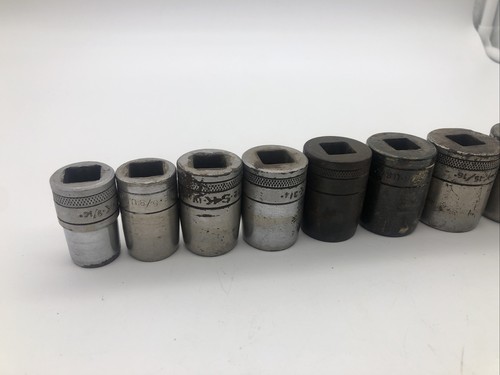 Vintage Tapered Knurled S-K Socket Lot 1/2 Drive SAE 9 Pcs 9/16 - 1 1/16 READ - Picture 8 of 9