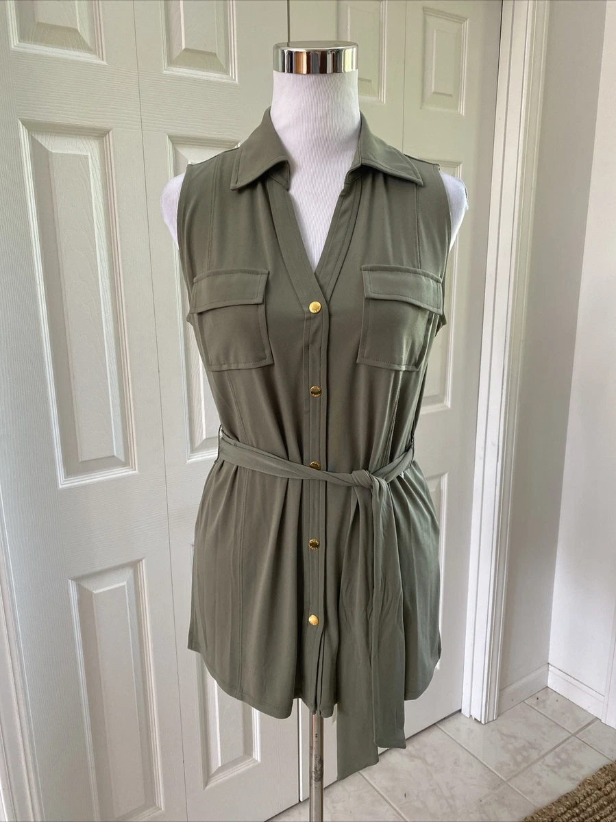 Michael kors shirt dress olive 2025