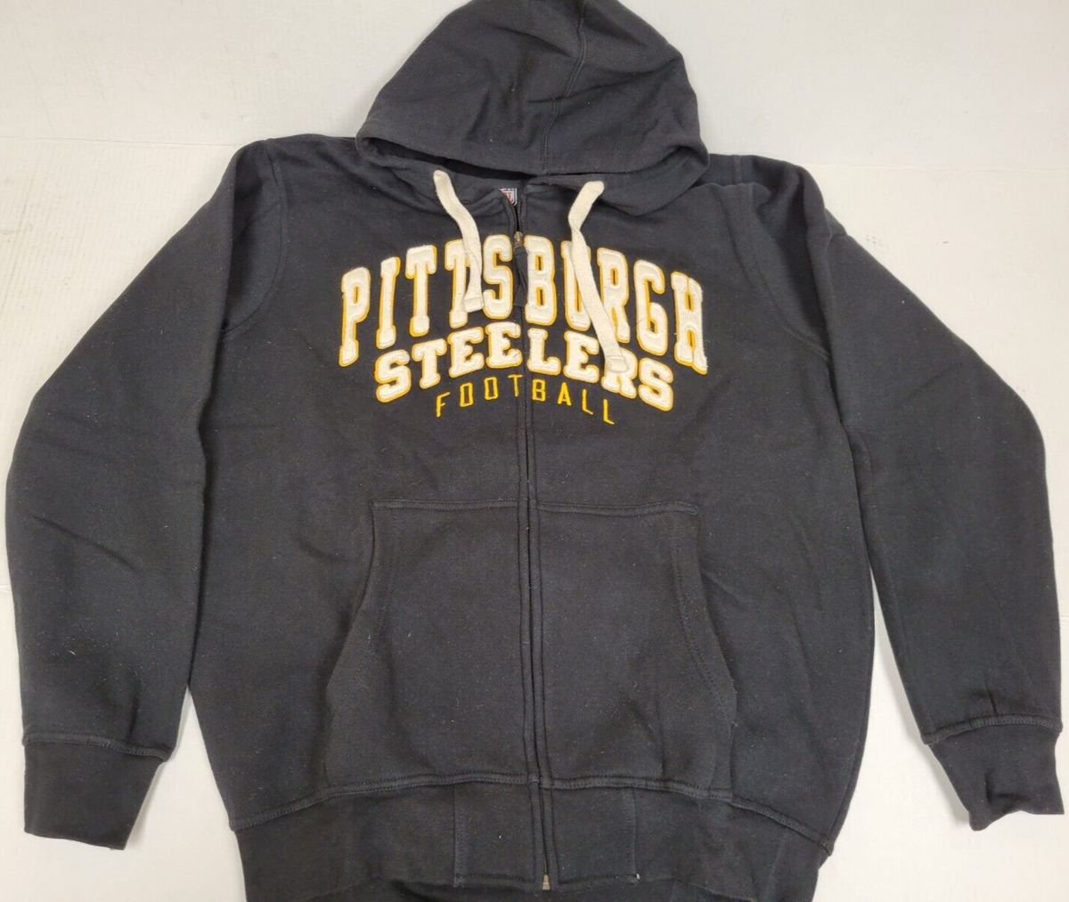 NFL Pittsburgh Steelers Full Zip Embroidered Hoodie Sweatshirt