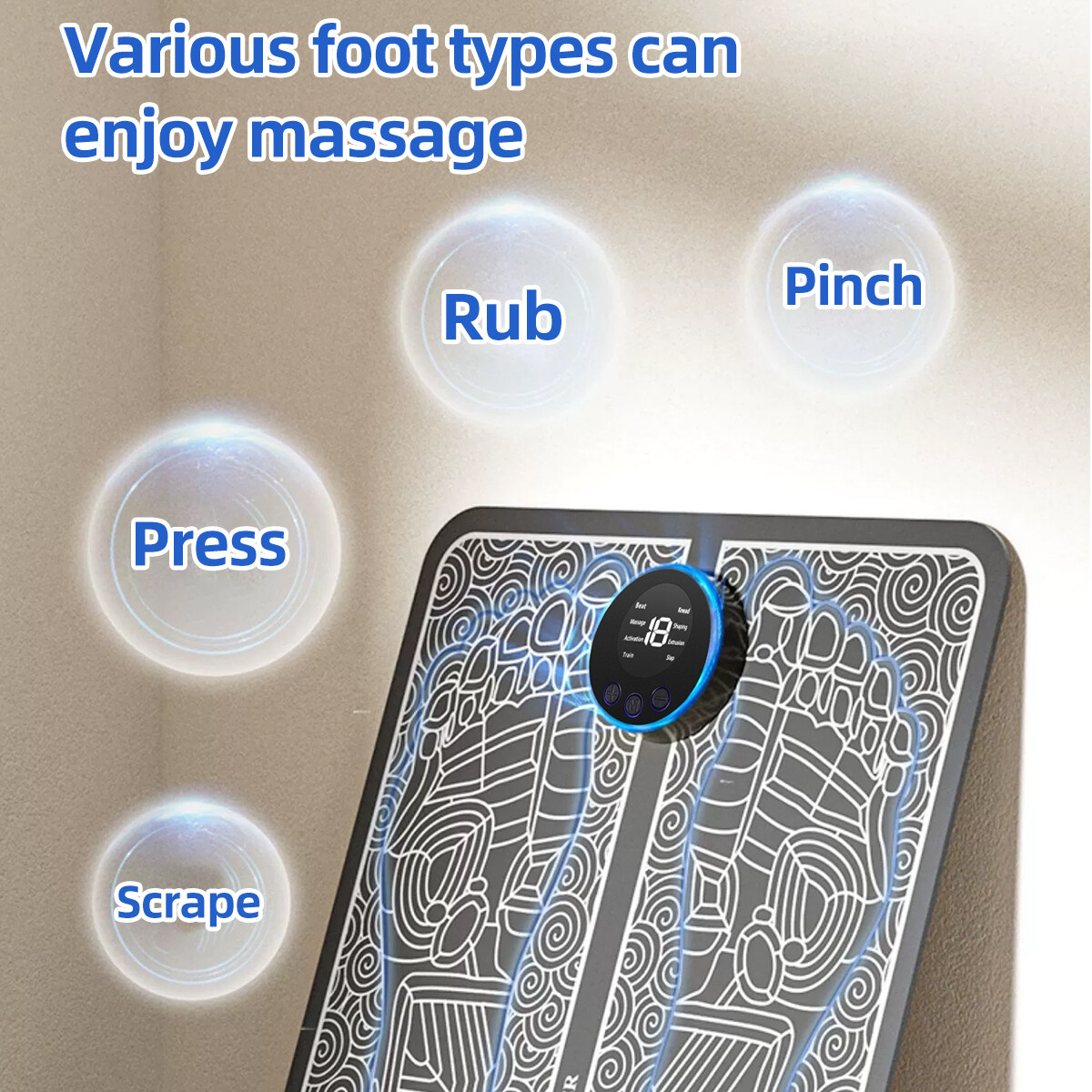 Portable EMS Electric Foot Massager Pad Blood Circulation Muscle