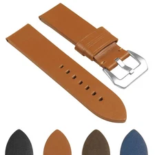 StrapsCo Heavy Duty Men's Thick Leather Watch Band - Quick Release Strap