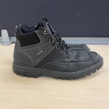 Rockport Mens 8 Hydro Shield Waterproof Leather Ankle Boots Black Hydro-shield