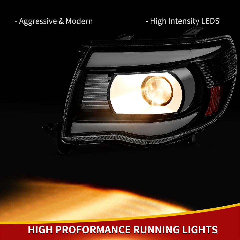 For 2005-2011 Toyota Tacoma Projector Headlights Sequential LED DRL Turn Signal - Image 4 of 4