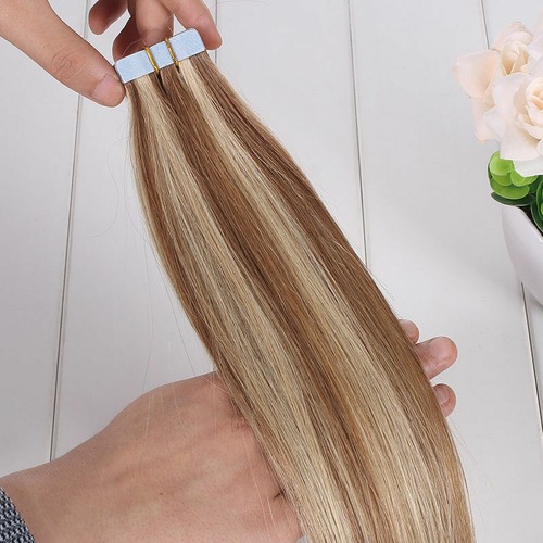 Extensiones de Cabello Invisible Cinta Adhesivo Piel Tramas Remy Cabello Ruso Coloreado - Imagen 91 de 101