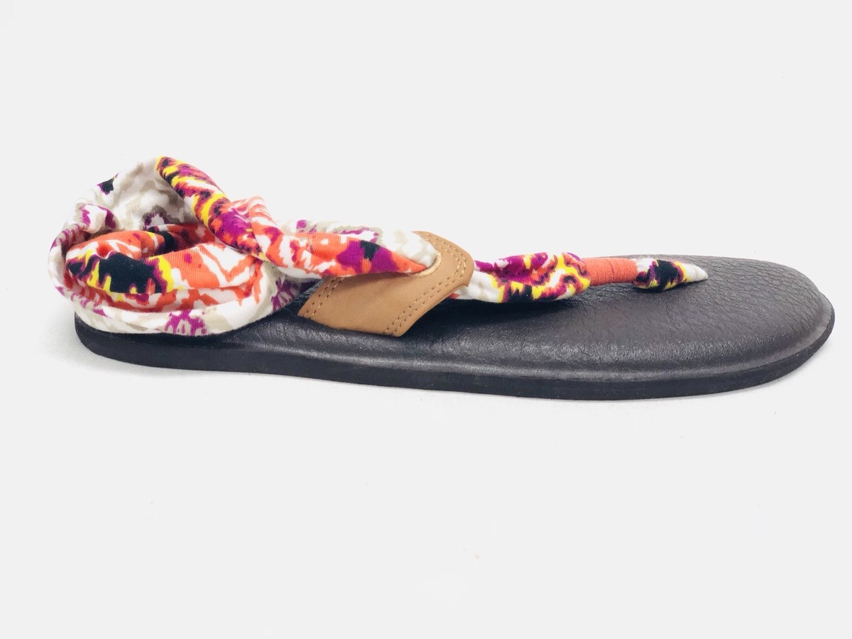 Sanuk Yoga Slinget Melon Ikat SWS10789 size Womens Sandel Slip On Yoga  Cushion