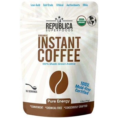 Organic PURE ENERGY Instant Coffee | Arabica Shade-Grown | Kosher | La Republica