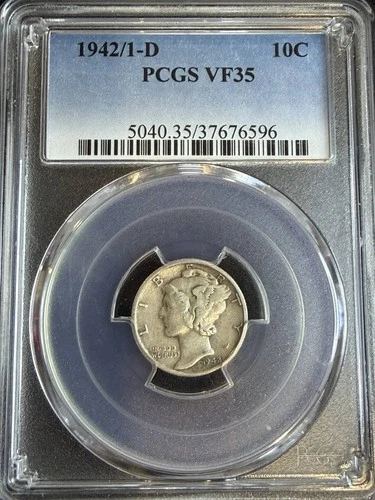 Photo of a 1942-D Mercury Dime from an eBay listing that sold on Jul 21, 2026