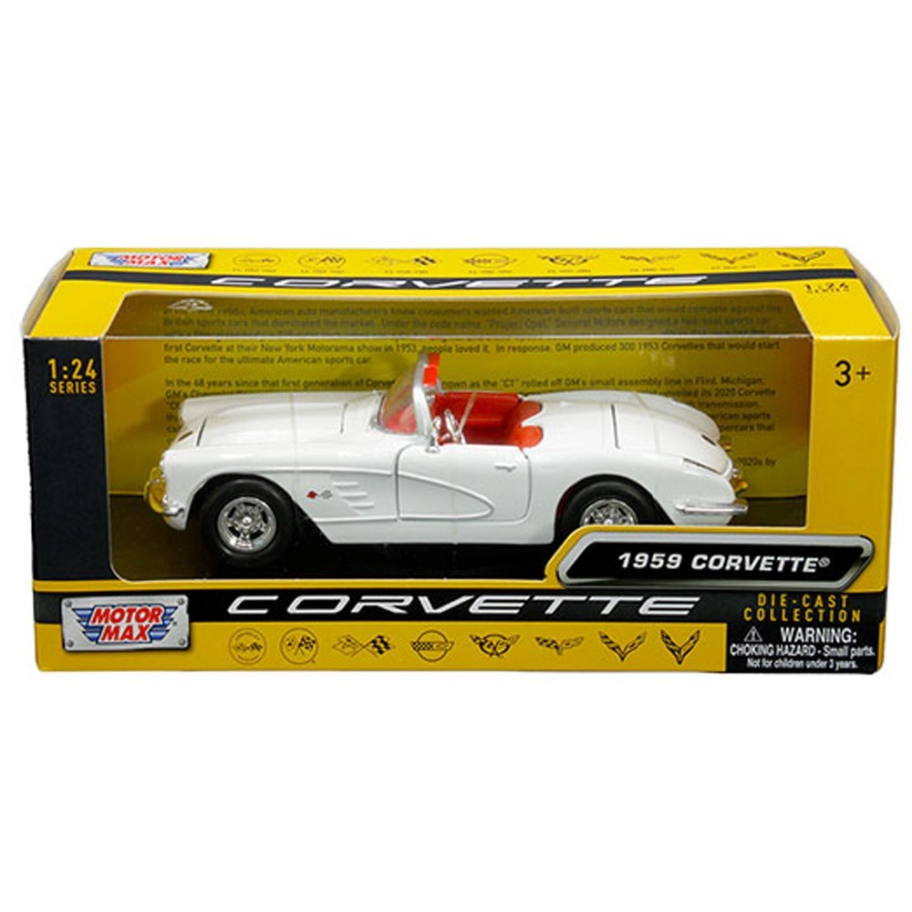 Motormax 1:24 Chevrolet Corvette Diecast White 60 Years