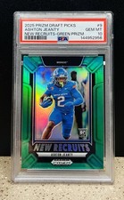 🔥2025 Prizm Draft Picks New Recruits ASHTON JEANTY Green Prizm PSA  10🔥POP 1🔥