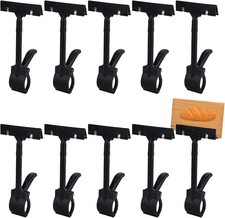 10 PCS Big Black Adjustable Sign Clips For Retail Swivel Price Shelf Clamp