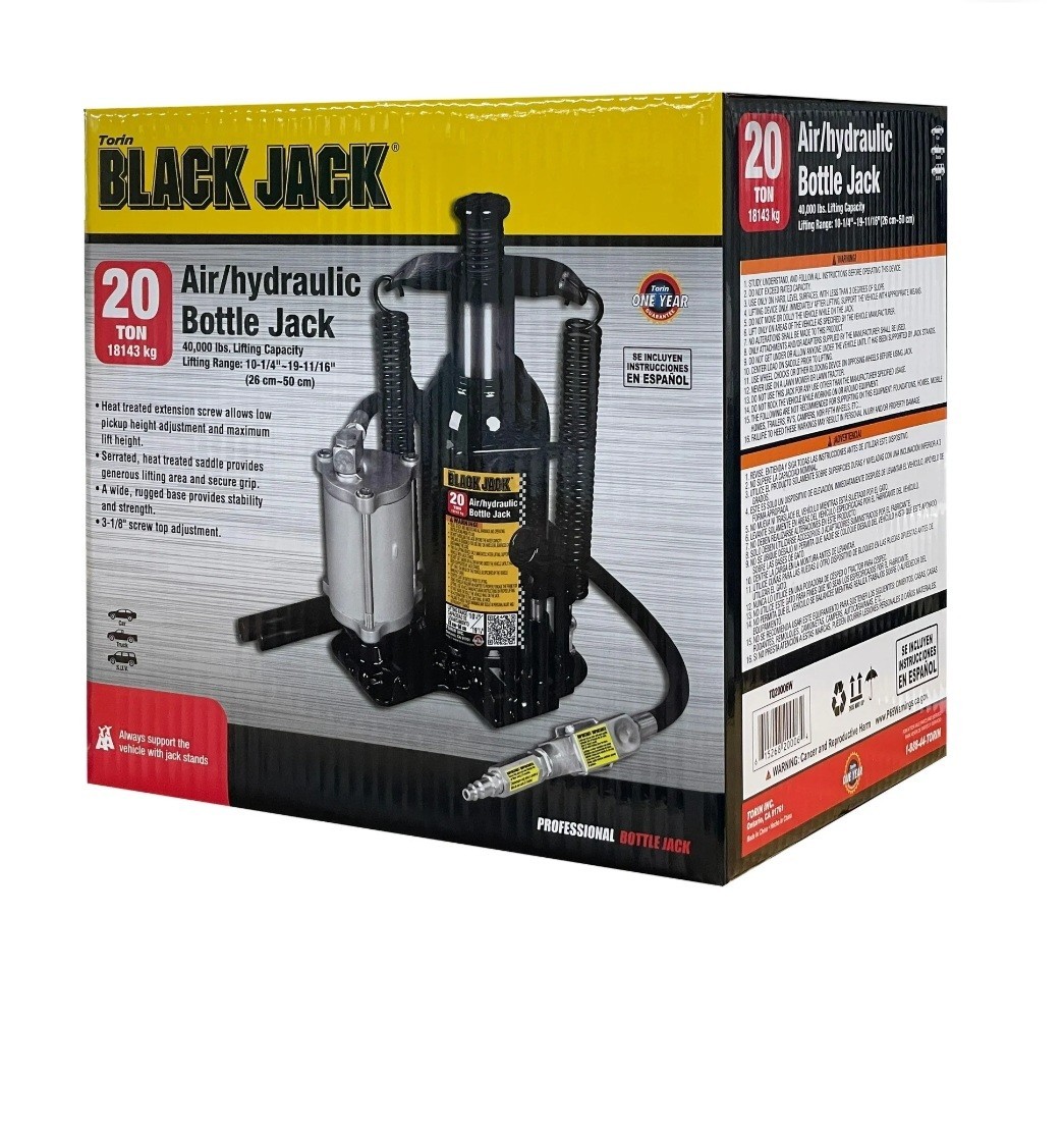 Torin Black Jack 20 Ton Air/hydraulic Bottle Jack 40,000 lb