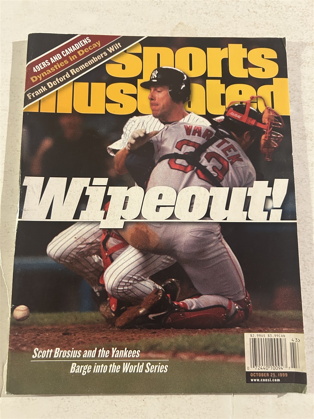 1999 Sports Illustrated NEW YORK YANKEES Scott BROSIUS NewsStand No Label ALCS