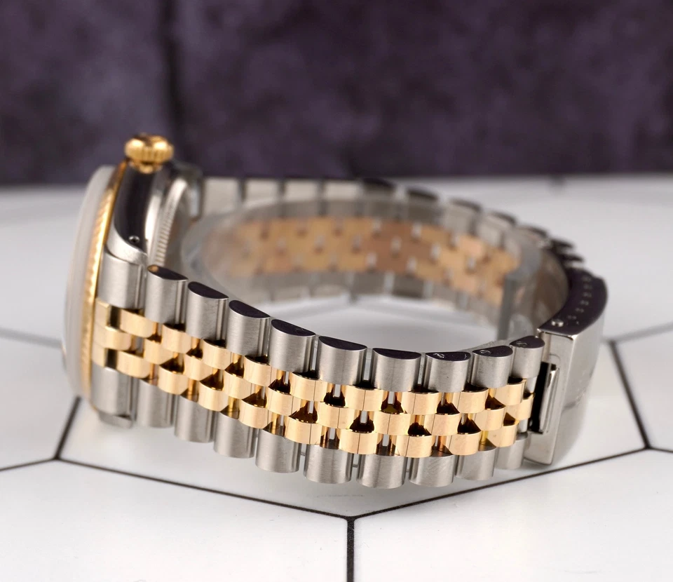 Rolex Datejust 36mm Yellow Gold Fluted Green Diamond Dial Jubilee Watch - Image 3 of 4