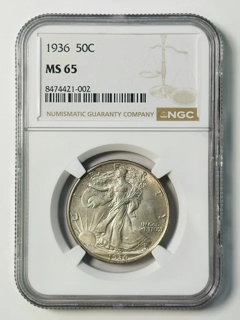 1936 Walking Liberty Half Dollar NGC MS-65