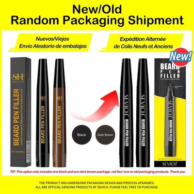 2× Waterproof Beard Pencil Filler Long Last Hair Grower Moustache Eyebrow +Brush