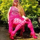 Shrimp Pink Racy Snag Tights Hosiery Stockings - Size D - Brand new