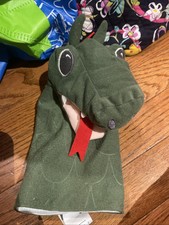 Hand Puppet Plush IKEA Fantasivarld Dragon Green Red Glove Lovey Show Toy 10"
