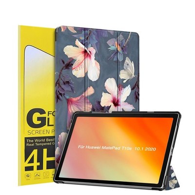 Tablet Schutzhülle für Huawei MatePad T10s 10.1 2020 Hülle Cover Hibiskus Folie