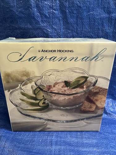 JUEGO DE CHIPS Y SALSAS ANCHOR HOCKING SAVANNAH NUEVO EN CAJA 12" Plato 6.25: Cuenco - Imagen 2 de 6