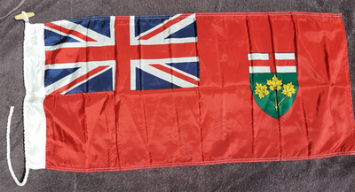 Vintage Ontario Flag 18'' x 36'' with Rope and Toggle NWT Made in Canada