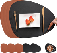 Runde Tischsets Leder Abwaschbar Rutschfest FüR Esszimmer KüChe 6Er Set
