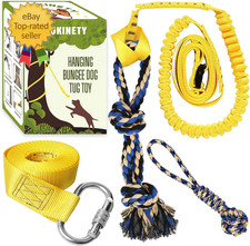 Dog Hanging Bungee Tug Toy: Interactive Tether Tug-Of-War for Pitbull Small to L