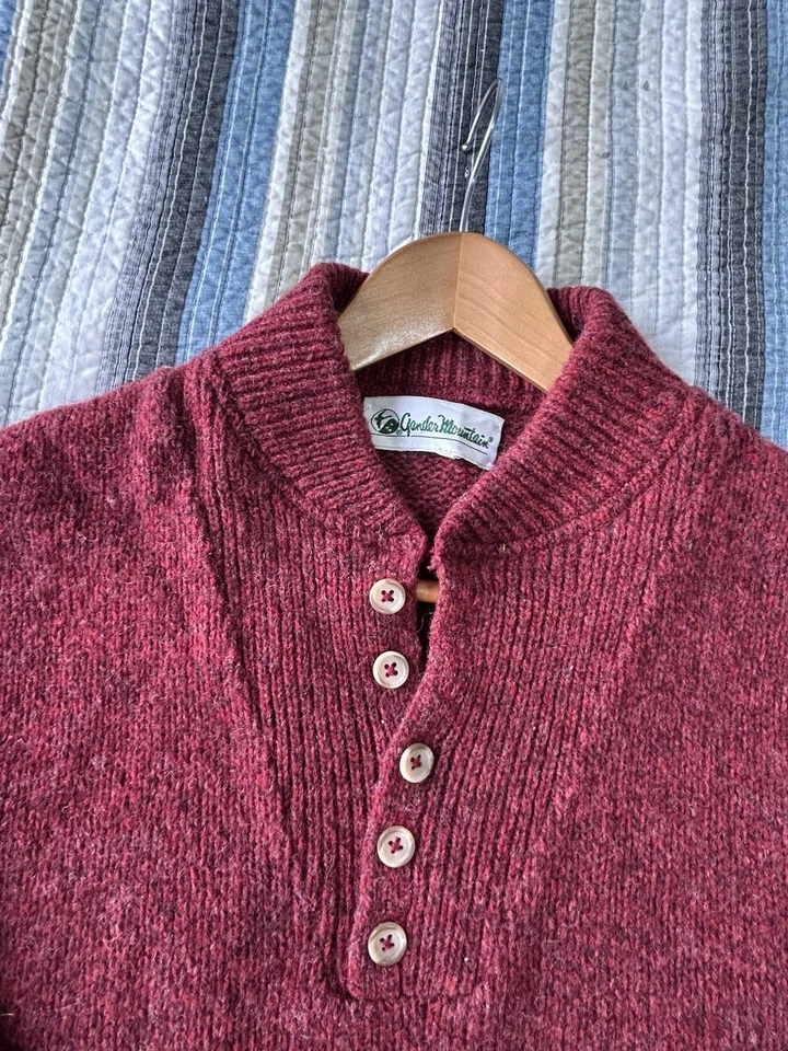 Vintage Men's Gander Mountain Maroon Wool Sweater Size L - Image 3 of 4