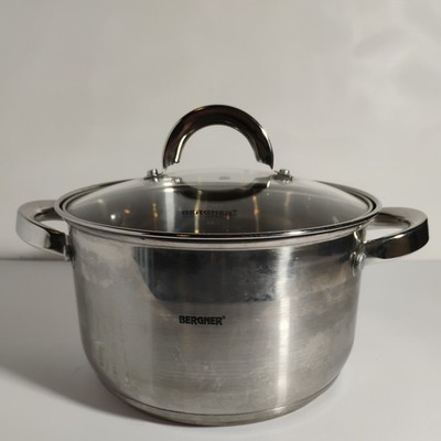 Bergner Stainless Steel 7'' Pot Saucepan W/Lid 2-2.5Qt S0174 Induction Electric