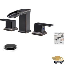 Brass Waterfall Faucet, 4-16 Inch Oil Rubbed Bronze Bathroom Faucet 2 Handles...