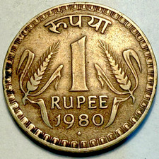 Coin India 1 Rupee 1980 KM78.3
