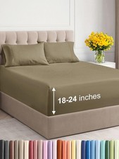 Extra Deep Pocket Queen Sheets - 4 Piece Breathable Cooling Bed Sheets - Ho...