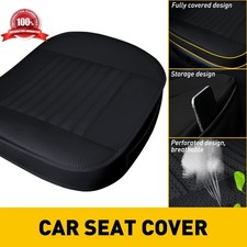 Black Full Surround Front Seat Car Cover Leather Cushion Protector Universal