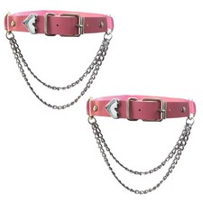 Adjustable Heart-Shaped Thigh Garter 2 Pieces Punk Leather Garter Belts Leg G...