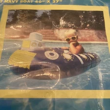 C.R Seasons Inflatables Navy Boat Kids Toddler Pool Float  Water Toy Fun Summer